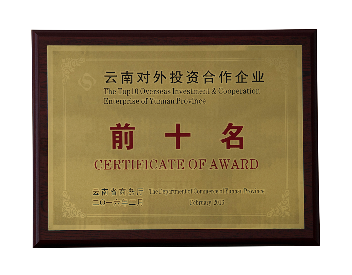 雲南對(duì)外投資合作企業前十(shí)名
